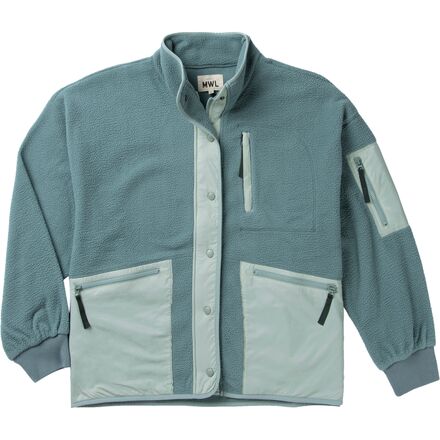 Madewell Drapey Sherpa Buick Snapfront Jacket Colorblock - Women's