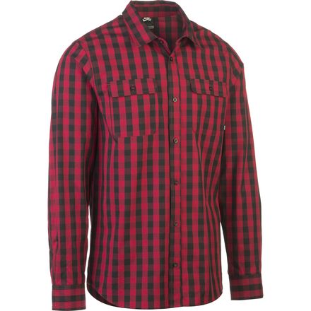 red nike check shirt