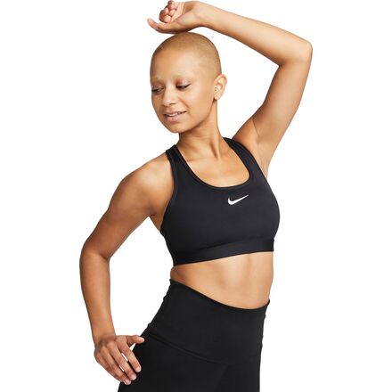 Nike Swoosh Women's Sports Bra - Black/White
