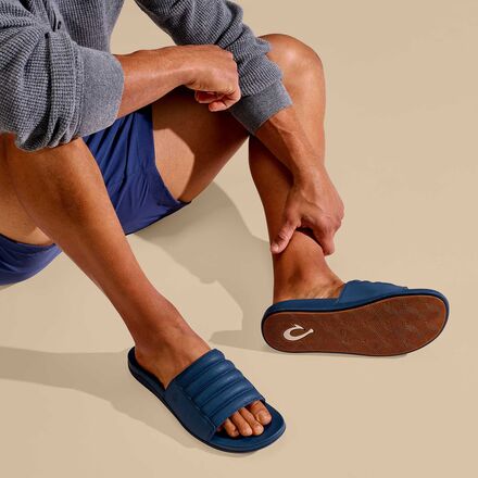 OluKai Maha Olu Moonlit Ocean Blue Slides Sandals Comfort Mens size 10 New OluKai | Shoes | Olukai Slides Maha Olu Moonlit Ocean | Poshmark main image 2