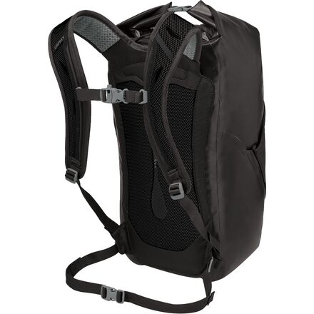 open and close osprey backpack top Osprey Transporter Roll Top Waterproof 30 Backpack-BLACK
