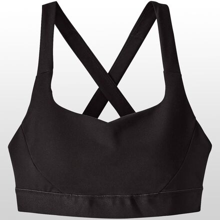 Strappy Sports Bra in Jet Black – Threads 4 Thought