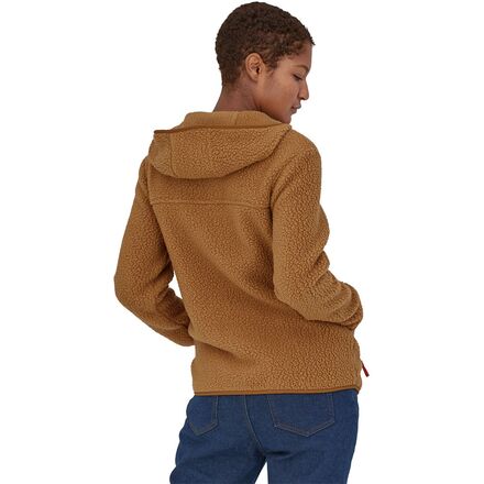 patagonia women's retro pile fleece hoody beech brown