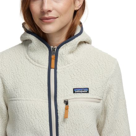 women's retro pile fleece hoody