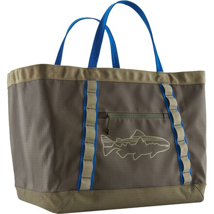 patagonia tote bag 　made in USA Patagonia Black Hole Gear Tote - 61L - Black w/Fitz Trout