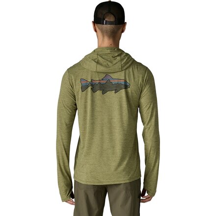 Patagonia Capilene Cool Fitz Roy Trout Sun Hoodie - Men's - Clothing