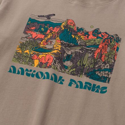 売れ筋商品|||パークスプロジェクト カットソー トップス レディース National Parks Collage Boxy Long-Sleeve T-Shirt - Women's Mushroom Grey Parks Project National Parks Collage Boxy Long-Sleeve T