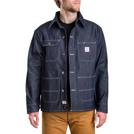 Pointer Brand Indigo Denim Raw Cone White Oak Chore Coat - Men's