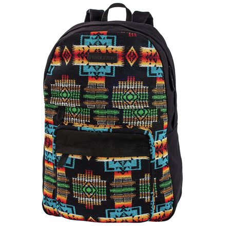 Pendleton Graphic Backpack Teal & Blue Bandana Pattern With Brown Canvas Straps Pendleton backpack - Gem main image 4