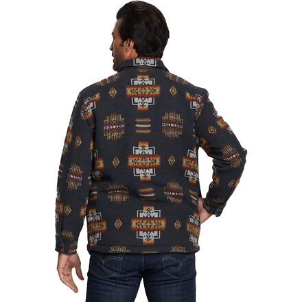 Pendleton Men's Cotton Sherpa-Lined Shirt Jacket, Black/Blue/Grey Stripe, X Pendleton - Sherpa Lined Shirt Jacket - Chief Joseph Navy \u2013 The