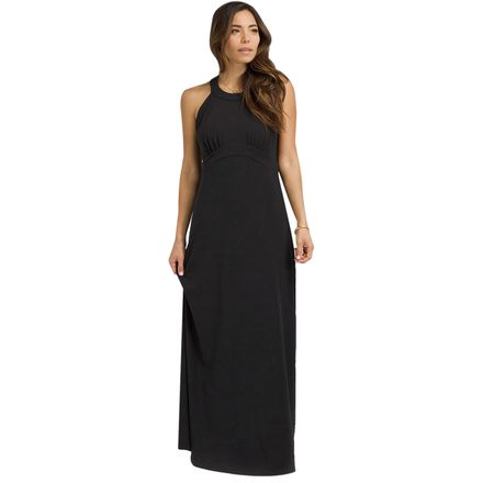 chinese dress ladies Prana Women's Fernie V-Neck Maxi Dress Soft White Wave / Large