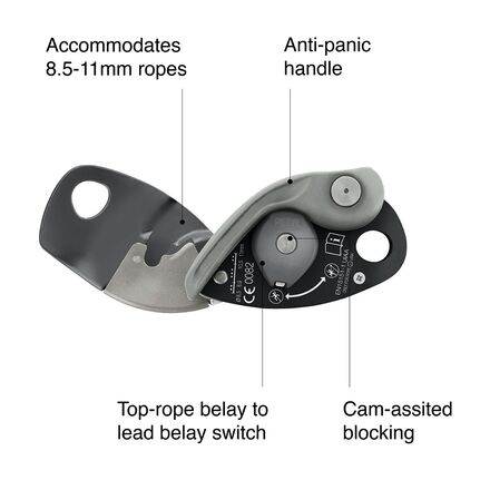 Grigri Plus+ climbing braking belay device