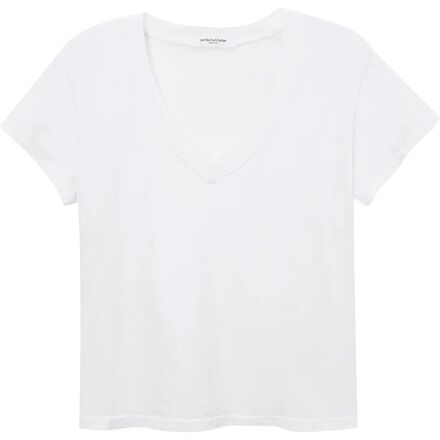 perfectwhitetee Hendrix Cotton Boxy V Neck T-Shirt - Women's
