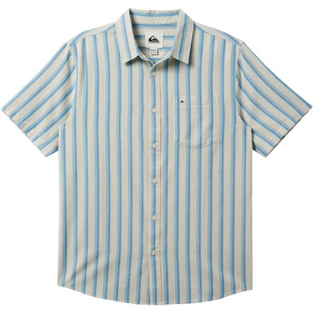 slim fit dress slacks Quiksilver Men's Florever Classic Short Sleeve Shirt Silver Birch