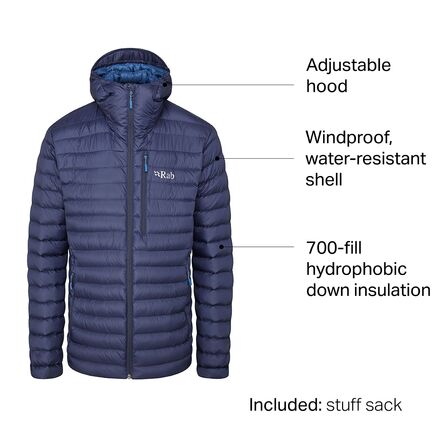 rab microlight jacket blue