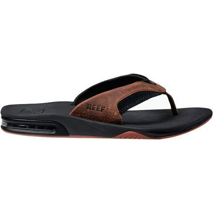 Reef Leather Fanning Flip Flops - Men's - Footwear
