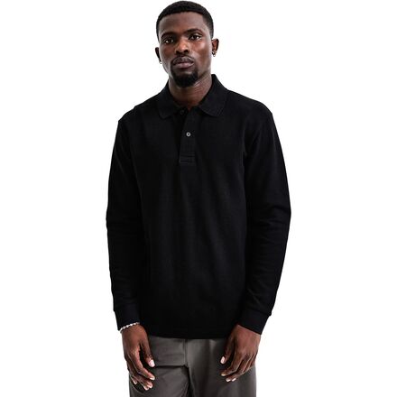 Reigning Champ Academy Long Sleeve Polo Shirt Men s Clothing