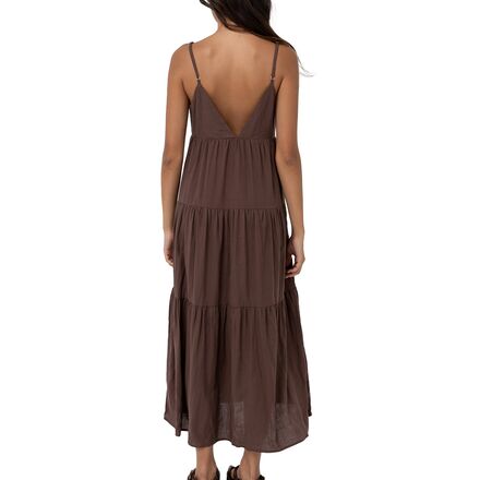 Rhythm W Classic Tiered Midi Dress Chocolate Xs