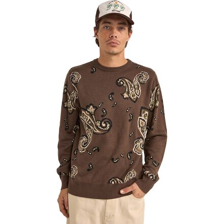【BROWN】PAISLEY BORDER KNIT Paisley knitted top in brown - Farm Rio | Mytheresa