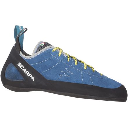 Scarpa Lace Up Rock Climbing Shoe Suede Blue Yellow Women US Size