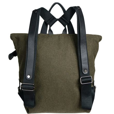 Rare Sherpani Amelia - Olive Green Wool Backpack Sherpani Backpack Purse Amelia Fold Over Wool/leather | eBay main image 4
