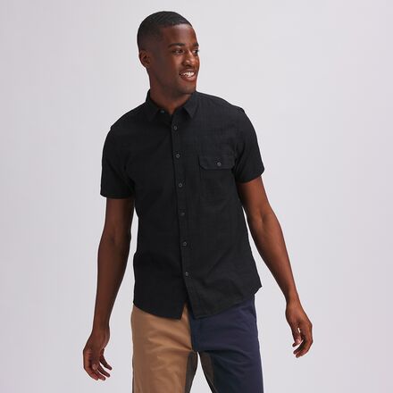 mens gauze button down shirt