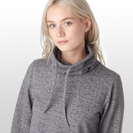 quilted cowl neck pullover