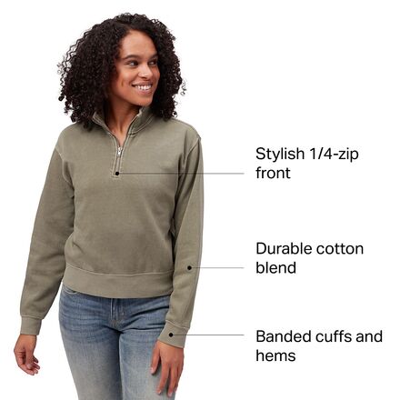 Stoic Cotton Cropped 1 4 Zip Pullover Past Season Women s