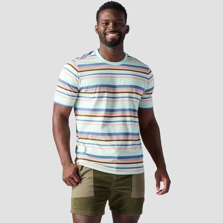 Buy Zbrandy Black and White Striped Shirt Men Stripe T Shirt Cotton Top Tee  Black Striped XL at