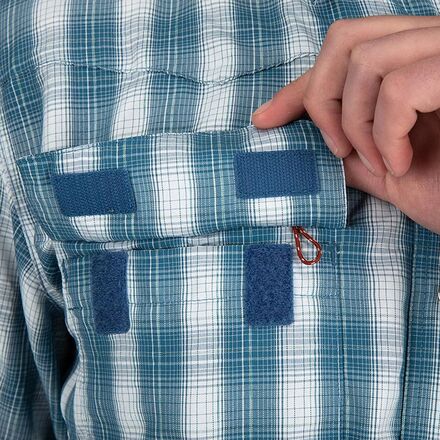 Chemise Simms Big Sky, Manches Courtes, Bleu à Carreaux, Légère, Taille S