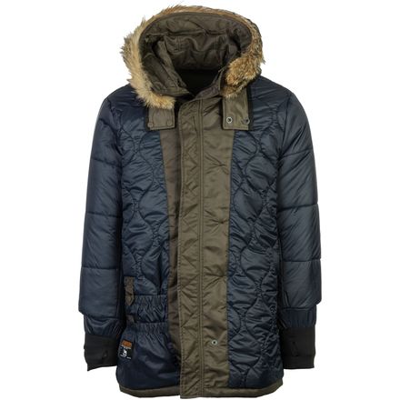 SPIEWAK N3 B Flight Satin Parka with Real Fur Men s Clothing