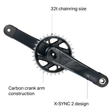 SRAM GX Eagle DUB Carbon Crankset - Boost - Bike