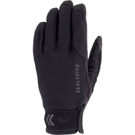 Black Grey Sports SealSkinz Unisex Waterproof All Weather Gloves 