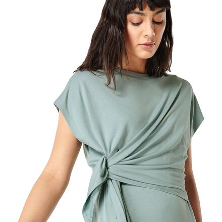 Betty layered dress【gray】 Women's Layered V-Neck Sweater Dress in Charcoal with White