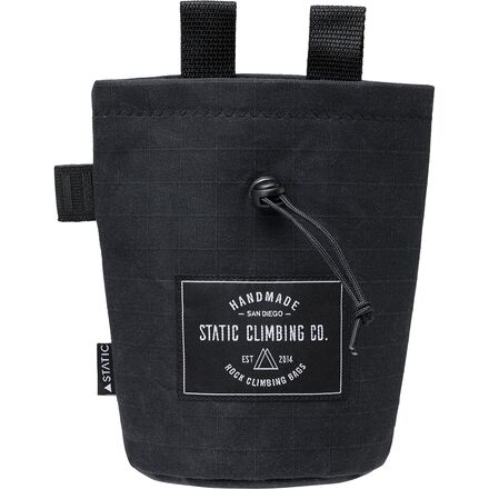 Static Waxed Canvas Chalk Bag in Black Gridwax