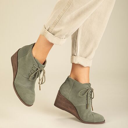 Toms lace up wedge booties sales