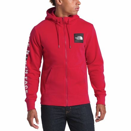 The North Face Red Box Patch Full Zip Hoodie Men s Clothing