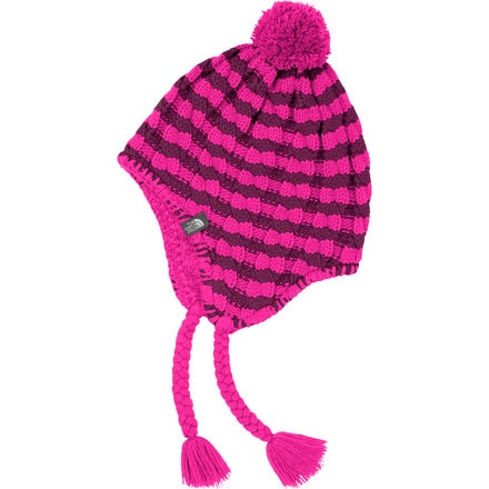 North face women's fuzzy earflap beanie top