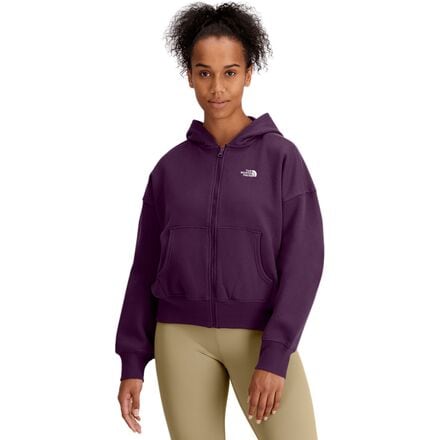 Purple north face top hoodie womens
