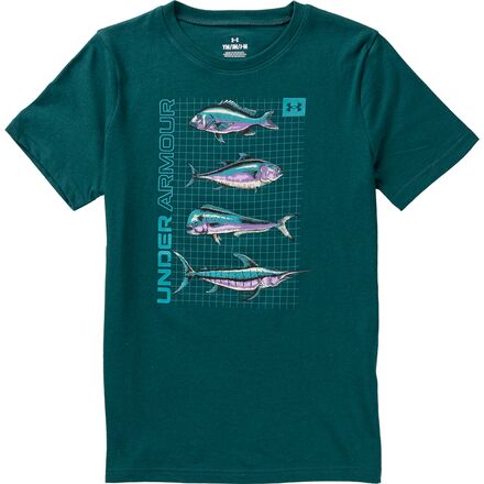 Under Armour Fish Stacks T-Shirt - Boys' Hydro Teal, M