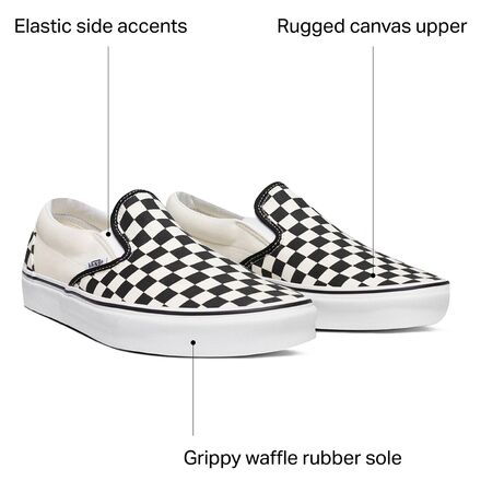 Vans Classic Slip-On Black / White Checkerboard 8.5