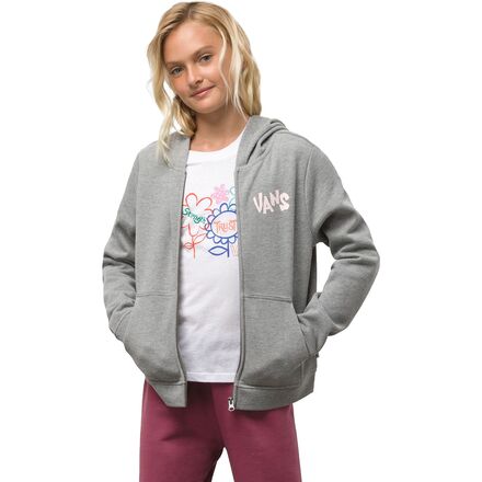 Vans Kids' Clippings Zip-Up Hoodie in Grey Heather