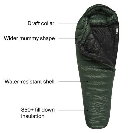 Western Mountaineering Badger MF Sleeping Bag: 15F Down Hike Camp