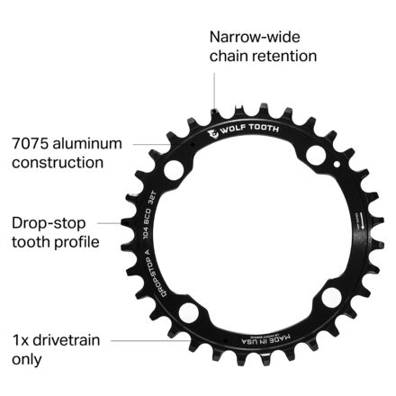 Wolf Tooth Components Drop Stop Chainring - Bike